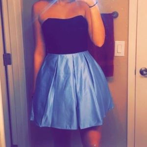 BLUE AND BLACK DRESS